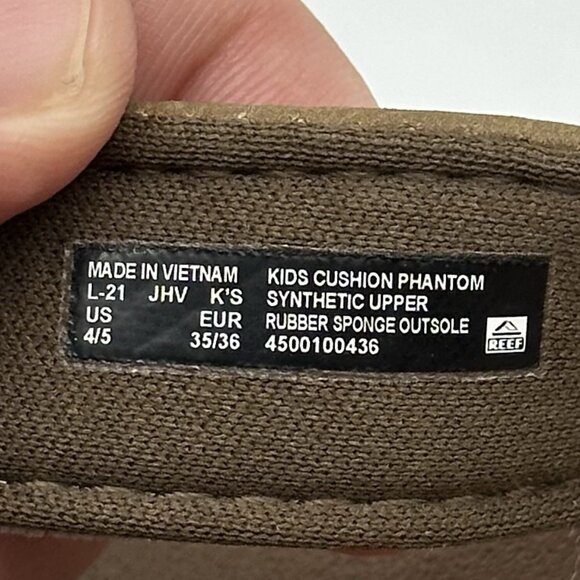 Reef Kids Cushion Phantom Brown Faux Leather Slip-on Thong Sandals Youth Size 4 - Picture 8 of 10